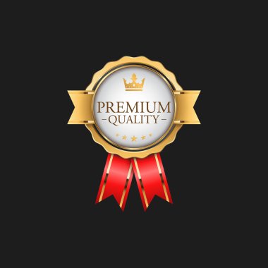 Circle Premium Quality Badge Label Lüks Altın Tasarım Öğesi Şablonu