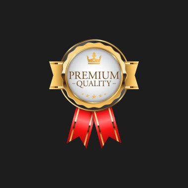 Circle Premium Quality Badge Label Lüks Altın Tasarım Öğesi Şablonu