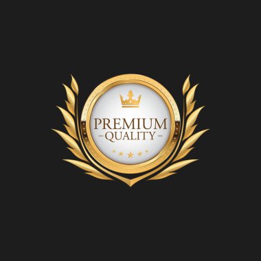 Circle Premium Quality Badge Label Lüks Altın Tasarım Öğesi Şablonu