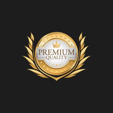 Circle Premium Quality Badge Label Lüks Altın Tasarım Öğesi Şablonu