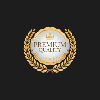Circle Premium Quality Badge Label Lüks Altın Tasarım Öğesi Şablonu