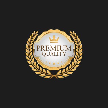 Circle Premium Quality Badge Label Luxury Gold Design Element Template for packaging clipart