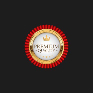 Circle Premium Quality Badge Label Lüks Altın Tasarım Öğesi Şablonu