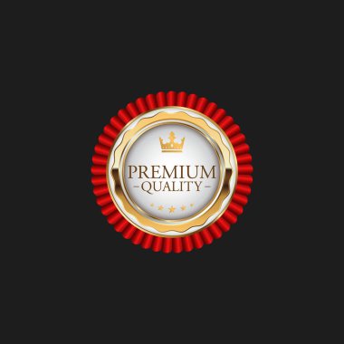 Circle Premium Quality Badge Label Lüks Altın Tasarım Öğesi Şablonu