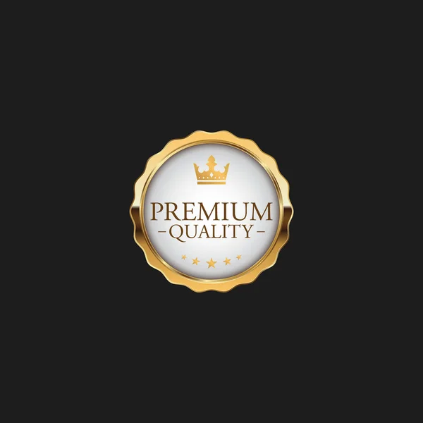 Circle Premium Quality Badge Label Lüks Altın Tasarım Öğesi Şablonu — Stok Vektör