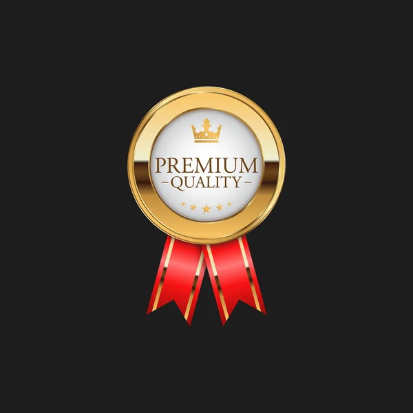 Cirkel Premium Kwaliteit Badge Label Luxe Gouden Design Element Sjabloon — Stockvector