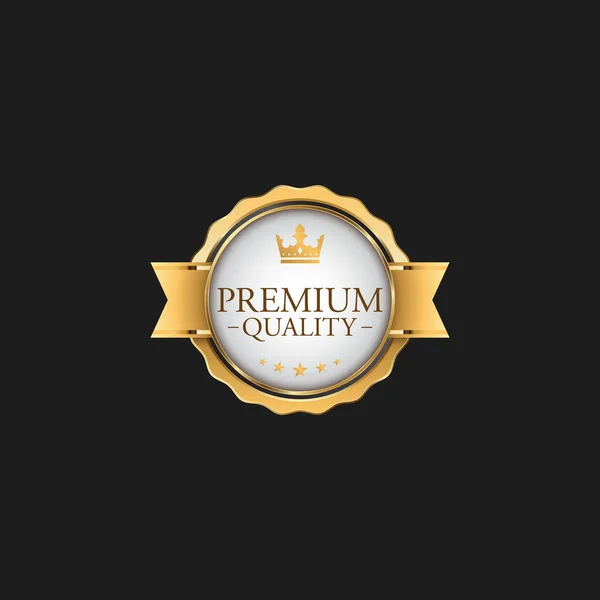 Kreis Premium Qualität Badge Label Luxus Gold Design Element Vorlage — Stockvektor