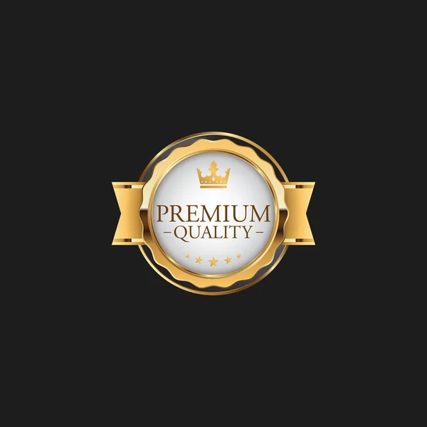 Kreis Premium Qualität Badge Label Luxus Gold Design Element Vorlage — Stockvektor