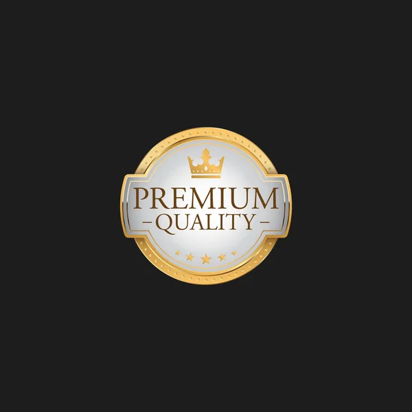 サークルプレミアム品質バッジラベル豪華ゴールドデザイン要素テンプレートパッケージ用 — ストックベクタ