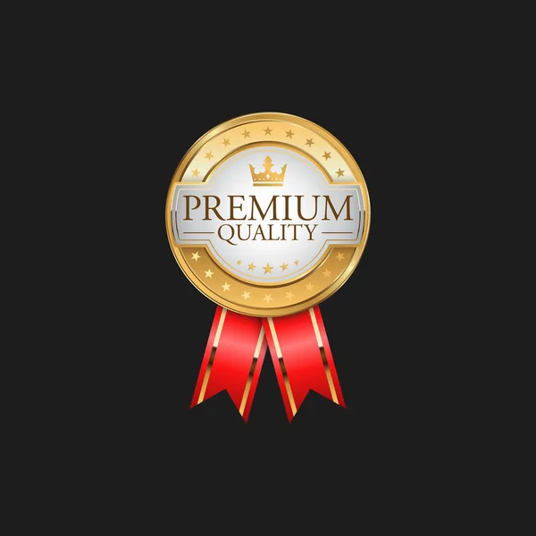 Circle Premium Quality Badge Label Luxury Gold Design Element Template — Vettoriale Stock