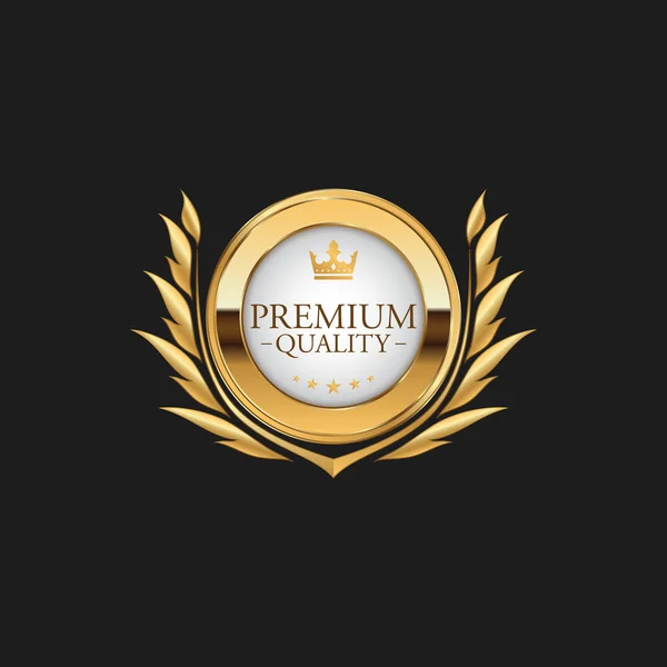 Kreis Premium Qualität Badge Label Luxus Gold Design Element Vorlage — Stockvektor