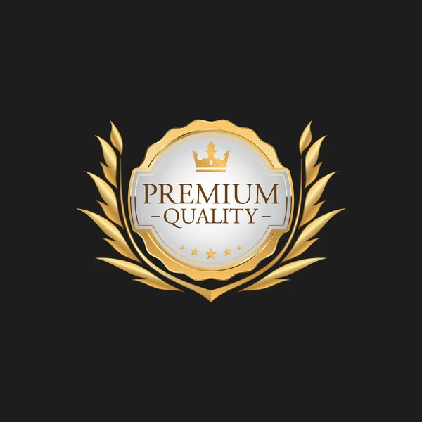 Circle Premium Quality Odznaka Etykieta Luxury Gold Design Element Szablon — Wektor stockowy