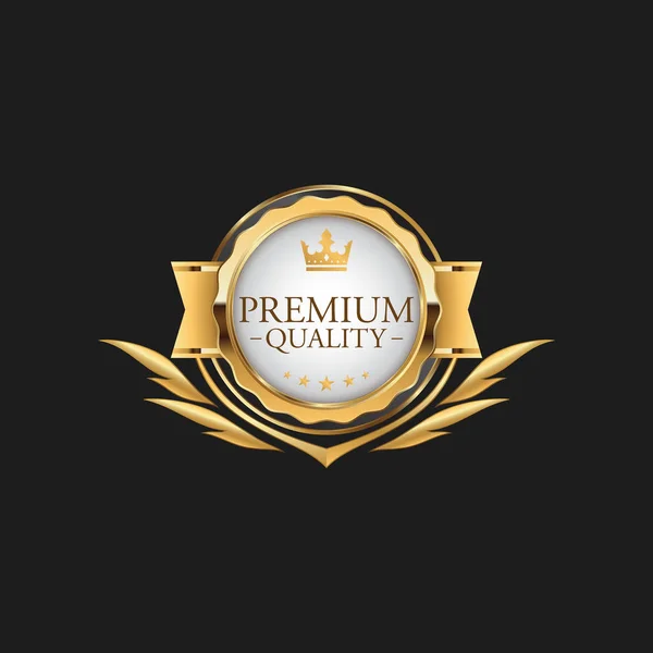 Kör Premium Minőségi Jelvény Címke Luxury Gold Design Elem Sablon — Stock Vector