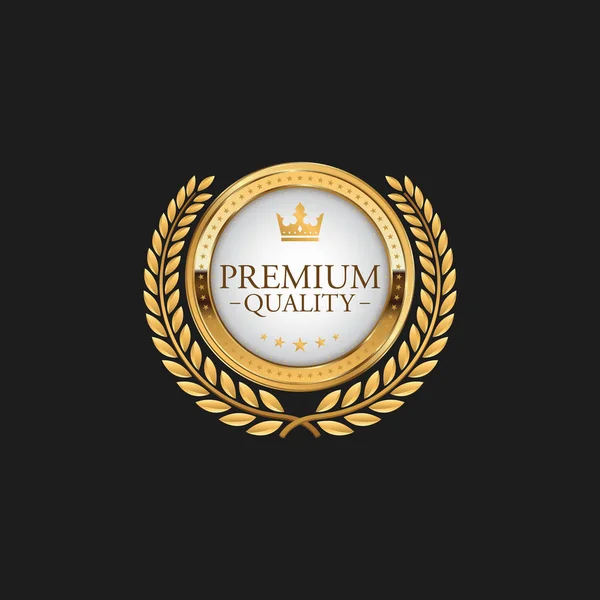 Circle Premium Quality Label Luxury Gold Design Element Template Packaging — стоковый вектор