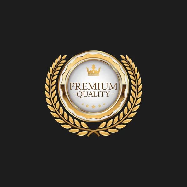 Circle Premium Quality Label Luxury Gold Design Element Template Packaging — стоковый вектор