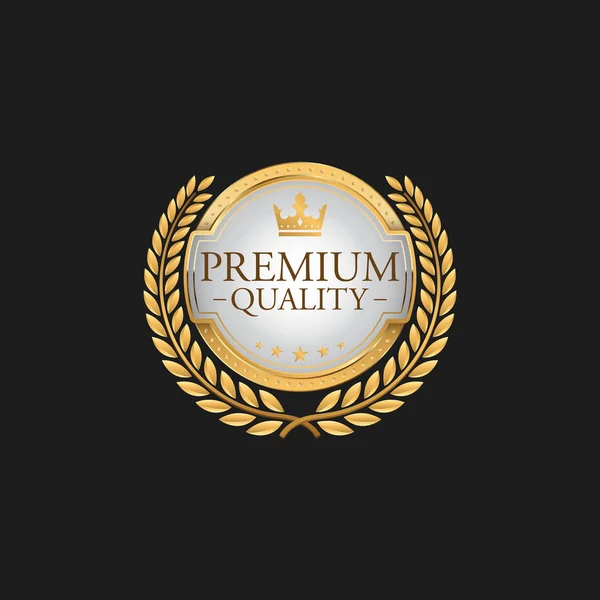 Plantilla Elemento Diseño Oro Lujo Con Etiqueta Insignia Calidad Circle — Vector de stock