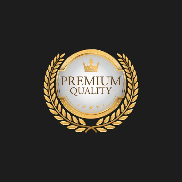 Circle Premium Quality Label Luxury Gold Design Element Template Packaging — стоковый вектор