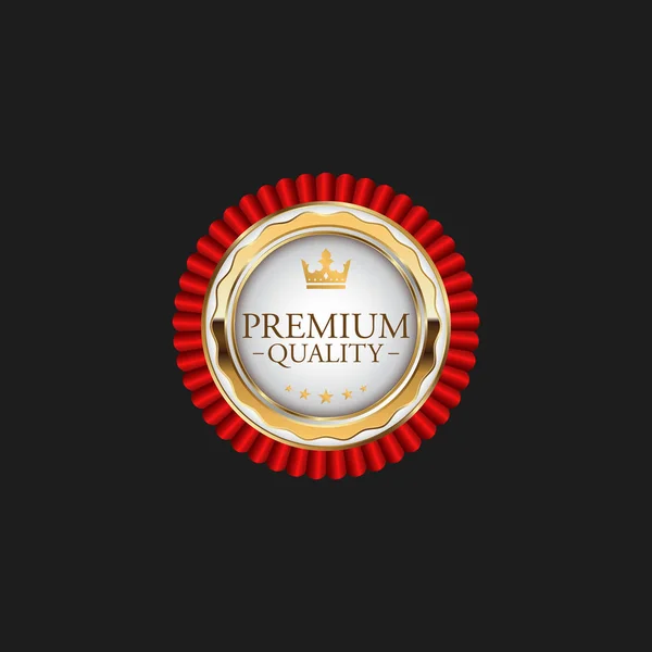 Circle Premium Quality Badge Label Luxury Gold Design Element Template — Vettoriale Stock