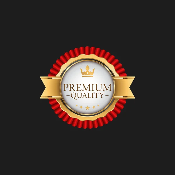 Cirkel Premium Kvalitet Badge Label Lyx Guld Design Element Mall — Stock vektor