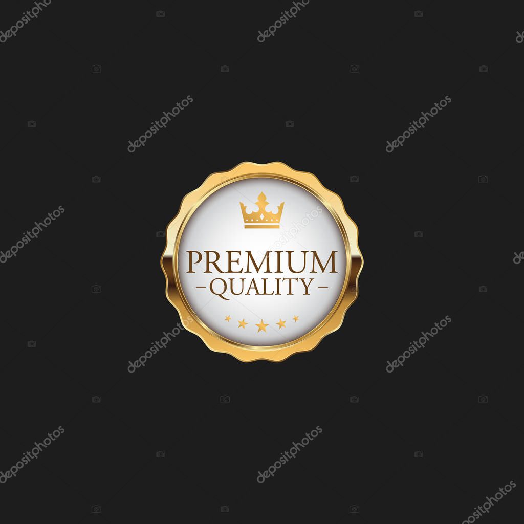 Circle Premium Quality Badge Label Luxury Gold Design Element Template for packaging