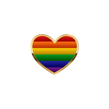 Lezbiyen Gay Biseksüel ve Transgender Tasarım Öğesi için Gökkuşağı Kalp Bayrağı Renkli Lgbt Pride
