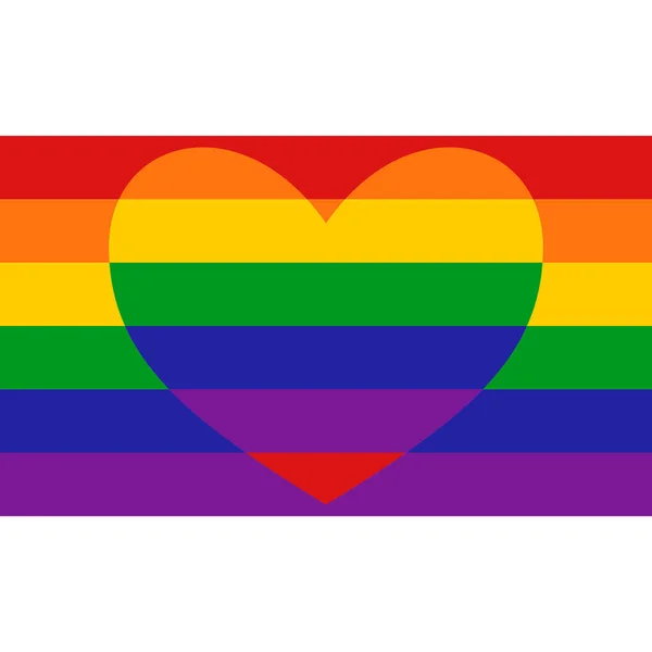 Rainbow Heart Flag Orgulho Lgbt Colorido Para Lésbicas Homossexuais Transexuais —  Vetores de Stock