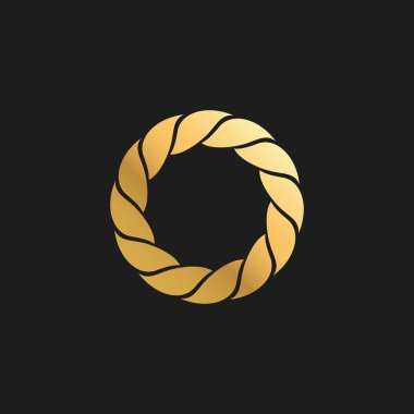 Logo arka plan Kart Davetiyeler Dekorasyon için Soyut Süs Lüks Altın Daire Çerçeve Tasarım Elemanı