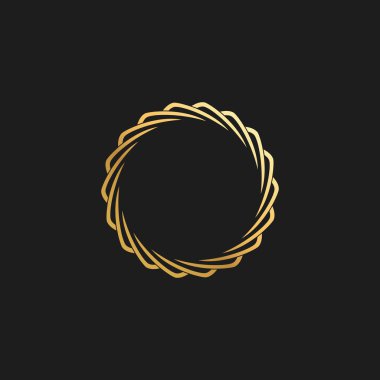 Logo arka plan Kart Davetiyeler Dekorasyon için Soyut Süs Lüks Altın Daire Çerçeve Tasarım Elemanı