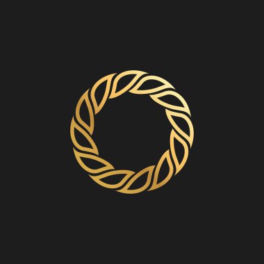Logo arka plan Kart Davetiyeler Dekorasyon için Soyut Süs Lüks Altın Daire Çerçeve Tasarım Elemanı