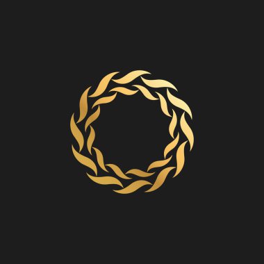 Logo arka plan Kart Davetiyeler Dekorasyon için Soyut Süs Lüks Altın Daire Çerçeve Tasarım Elemanı