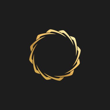 Logo arka plan Kart Davetiyeler Dekorasyon için Soyut Süs Lüks Altın Daire Çerçeve Tasarım Elemanı