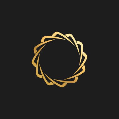 Logo arka plan Kart Davetiyeler Dekorasyon için Soyut Süs Lüks Altın Daire Çerçeve Tasarım Elemanı