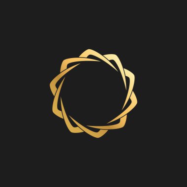 Logo arka plan Kart Davetiyeler Dekorasyon için Soyut Süs Lüks Altın Daire Çerçeve Tasarım Elemanı