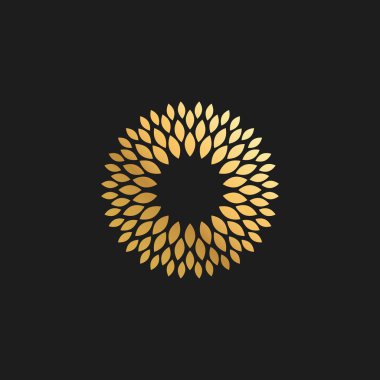 Logo arka plan Kart Davetiyeler Dekorasyon için Soyut Süs Lüks Altın Daire Çerçeve Tasarım Elemanı