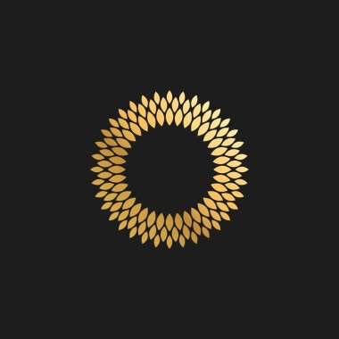 Logo arka plan Kart Davetiyeler Dekorasyon için Soyut Süs Lüks Altın Daire Çerçeve Tasarım Elemanı