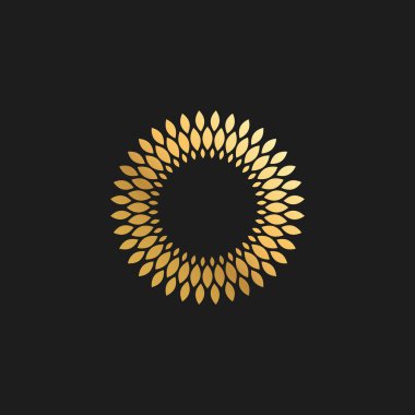 Logo arka plan Kart Davetiyeler Dekorasyon için Soyut Süs Lüks Altın Daire Çerçeve Tasarım Elemanı
