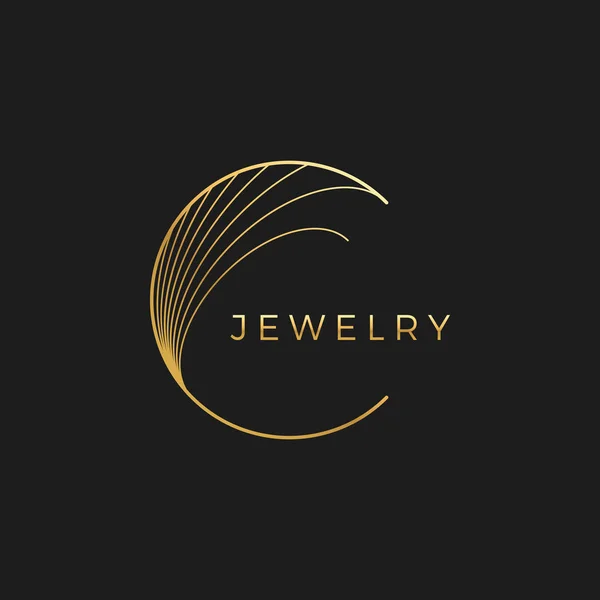 Abstract Ornament Luxe Gouden Cirkel Frame Design Element Voor Logo — Stockvector