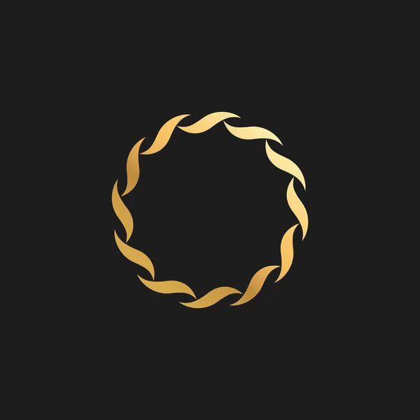 Abstraktes Ornament Luxus Gold Kreis Rahmen Design Element Für Logo — Stockvektor