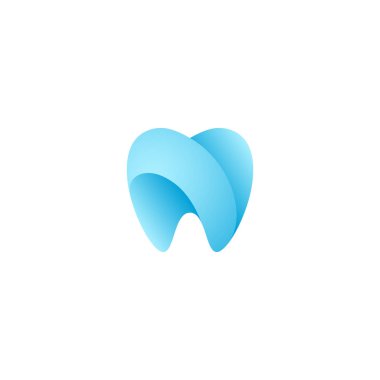 Çocuk Diş Hekimliği aile dişçi ve yüksek son bakmak için mavi renk ile modern benzersiz diş diş simgesi logosu
