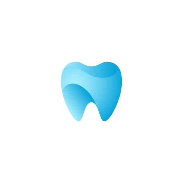 Logo Icono Dental Diente Único Moderno Con Color Azul Para — Vector de stock