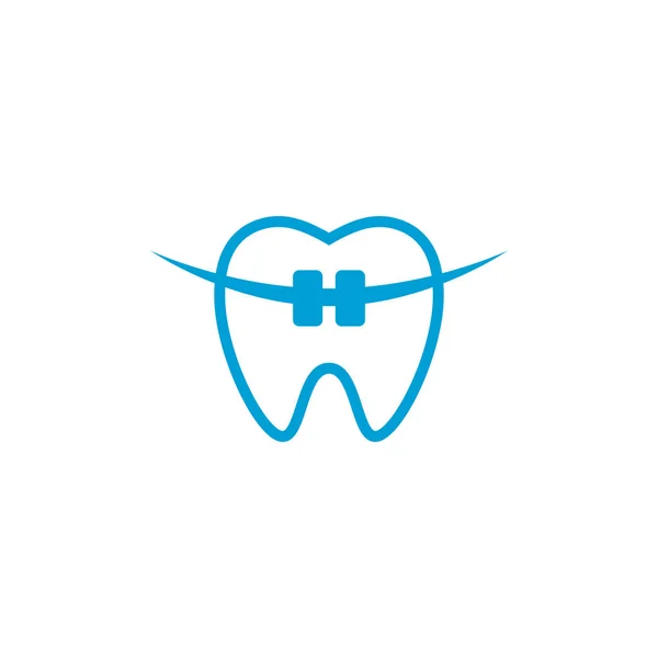 Nowoczesne Unikalne Ząb Dental Icon Logo Niebieskim Kolorem Dla Stomatologii — Wektor stockowy