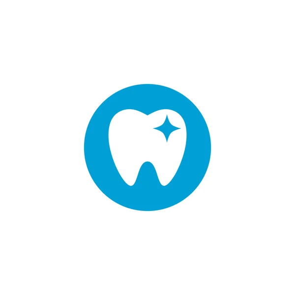 Modern Unik Tand Dental Ikon Logo Typ Med Blå Färg — Stock vektor