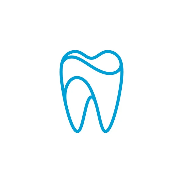 Nowoczesne Unikalne Ząb Dental Icon Logo Niebieskim Kolorem Dla Stomatologii — Wektor stockowy