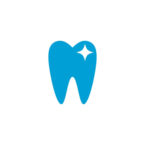 小児科の歯科医療の家族の歯科医および高い終わりの一見のための青い色が付いている現代独特な歯のアイコンのロゴ — ストックベクタ