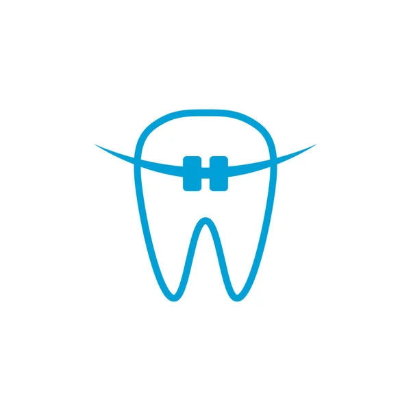 Modern Unique Tooth Dental Icon Logo Blue Color Pediatric Dentistry — Stock Vector