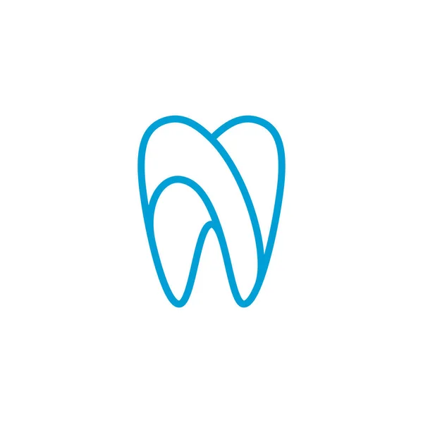 Nowoczesne Unikalne Ząb Dental Icon Logo Niebieskim Kolorem Dla Stomatologii — Wektor stockowy