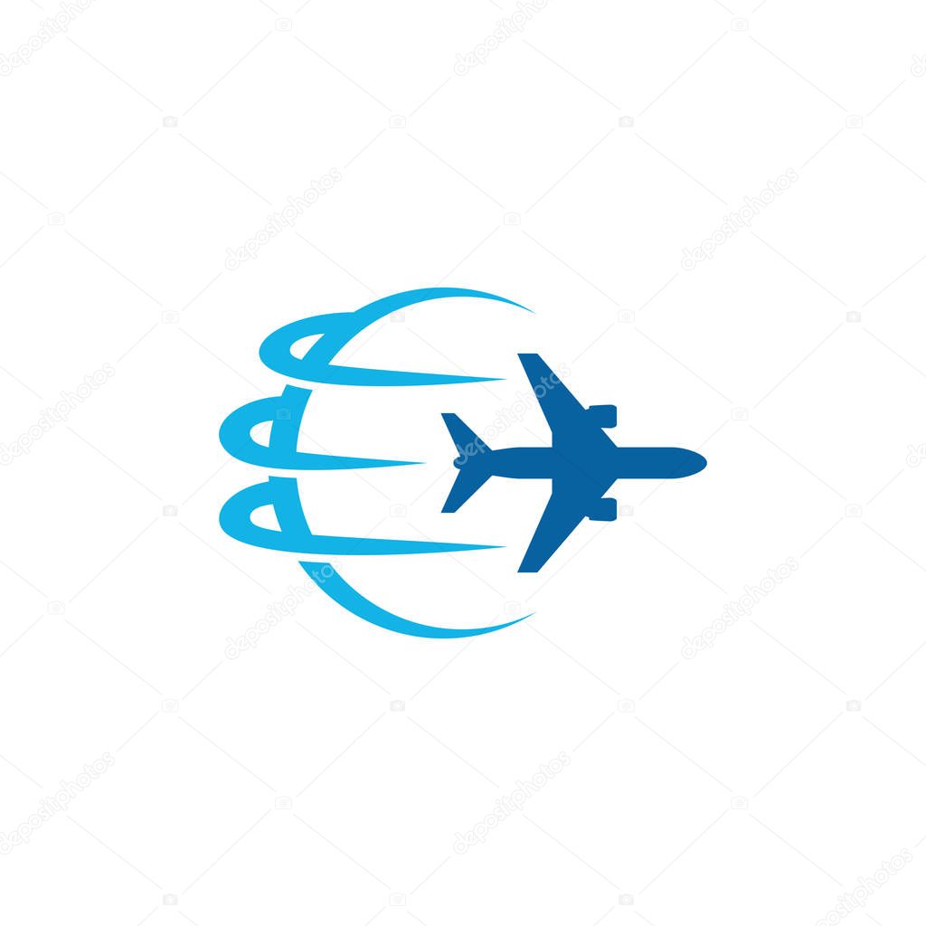 Modern Airplane Traveling Cargo Freight Icon Logo for all business company with high end look