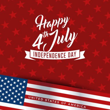 Modern 4 Temmuz Amerika Birleşik Devletleri Bağımsızlık Günü Kutlama Bayrağı Başlık Afiş Mavi ve Kırmızı Renk Kişisel ve yüksek son görünüm ile tüm İş Şirketi için
