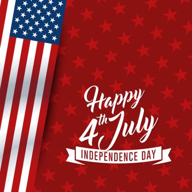 Modern 4 Temmuz Amerika Birleşik Devletleri Bağımsızlık Günü Kutlama Bayrağı Başlık Afiş Mavi ve Kırmızı Renk Kişisel ve yüksek son görünüm ile tüm İş Şirketi için