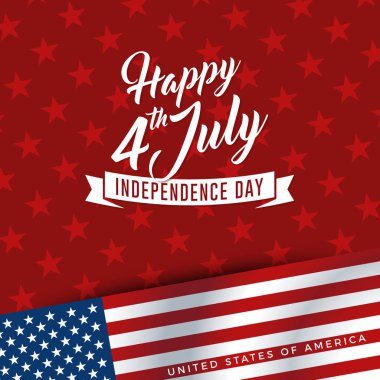 Modern 4 Temmuz Amerika Birleşik Devletleri Bağımsızlık Günü Kutlama Bayrağı Başlık Afiş Mavi ve Kırmızı Renk Kişisel ve yüksek son görünüm ile tüm İş Şirketi için